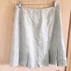 Silk Pale Blue Dot Banana Republic Pleated Skirt 4
